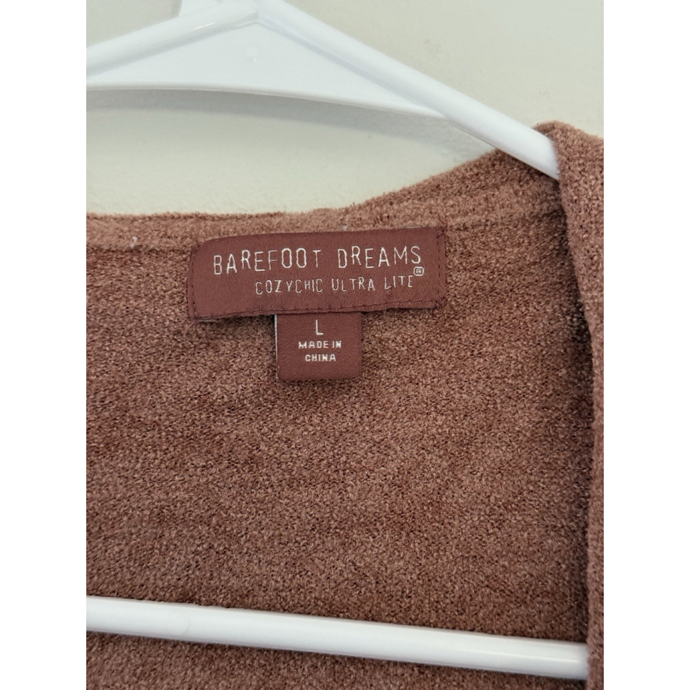 Barefoot Dreams CozyChic Ultra Lite Seashore Hooded Cardigan Large - Picture 3 of 5